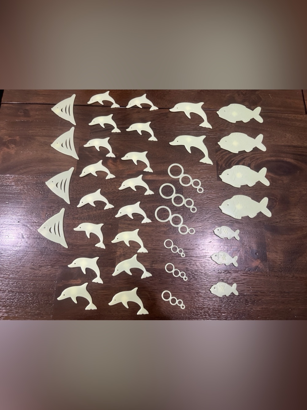 90s Y2K Original Glow In The Dark Aquatic Dolphins & Fish Shapes Wall Decals New